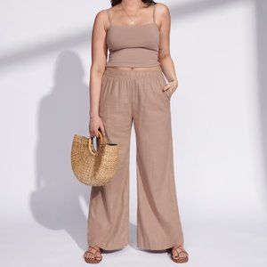 EUC Abercrombie Linen-Blend Ultra Wide-Leg Pant